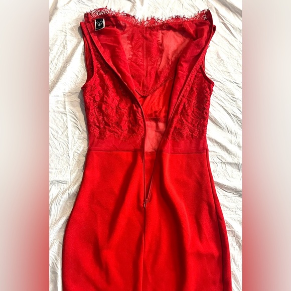 Windsor Elegant Red Lace Dress Size Small - Picture 10 of 13